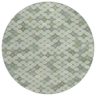 Piper Looms Chantille Geometric ACN1837 Mint Machine Washable Area Rug Round Main Image