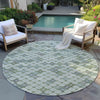 Piper Looms Chantille Geometric ACN1837 Mint Machine Washable Area Rug Round Outdoor Lifestyle Image Feature