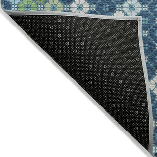 Piper Looms Chantille Geometric ACN1837 Navy Machine Washable Area Rug Backing Image