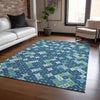 Piper Looms Chantille Geometric ACN1837 Navy Machine Washable Area Rug Lifestyle Image Feature