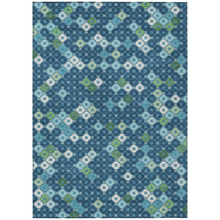 Piper Looms Chantille Geometric ACN1837 Navy Machine Washable Area Rug main image