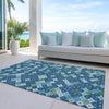 Piper Looms Chantille Geometric ACN1837 Navy Machine Washable Area Rug Outdoor Lifestyle Image Feature