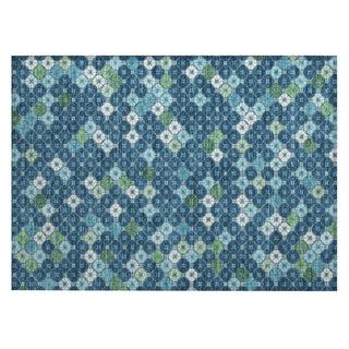 Piper Looms Chantille Geometric ACN1837 Navy Machine Washable Area Rug Scatter Main Image