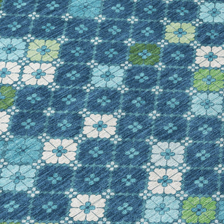 Piper Looms Chantille Geometric ACN1837 Navy Machine Washable Area Rug Swatch Image