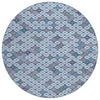 Piper Looms Chantille Geometric ACN1837 Sky Machine Washable Area Rug Round Main Image