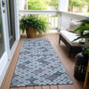 Piper Looms Chantille Geometric ACN1837 Sky Machine Washable Area Rug Runner Outdoor Lifestyle Image Feature
