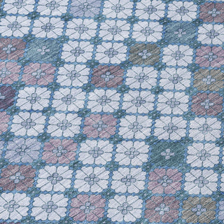 Piper Looms Chantille Geometric ACN1837 Sky Machine Washable Area Rug Swatch Image