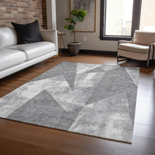 Piper Looms Chantille Modern ACN1838 Gray Machine Washable Area Rug Lifestyle Image Feature