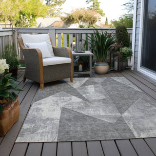 Piper Looms Chantille Modern ACN1838 Gray Machine Washable Area Rug Outdoor Lifestyle Image Feature