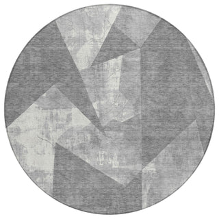 Piper Looms Chantille Modern ACN1838 Gray Machine Washable Area Rug Round Main Image
