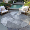 Piper Looms Chantille Modern ACN1838 Gray Machine Washable Area Rug Round Outdoor Lifestyle Image Feature