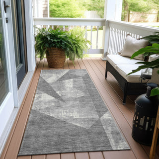 Piper Looms Chantille Modern ACN1838 Gray Machine Washable Area Rug Runner Outdoor Lifestyle Image Feature