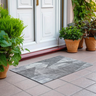 Piper Looms Chantille Modern ACN1838 Gray Machine Washable Area Rug Scatter Outdoor Lifestyle Image Feature