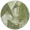 Piper Looms Chantille Modern ACN1838 Green Machine Washable Area Rug Round Main Image