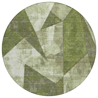 Piper Looms Chantille Modern ACN1838 Green Machine Washable Area Rug Round Main Image