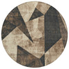 Piper Looms Chantille Modern ACN1838 Mocha Machine Washable Area Rug Round Main Image