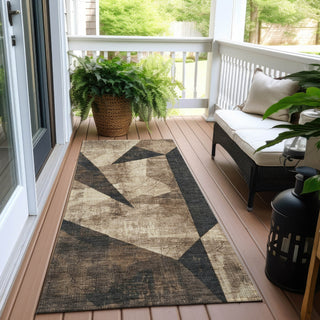 Piper Looms Chantille Modern ACN1838 Mocha Machine Washable Area Rug Runner Outdoor Lifestyle Image Feature