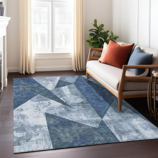 Piper Looms Chantille Modern ACN1838 Navy Machine Washable Area Rug Lifestyle Image Feature