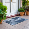 Piper Looms Chantille Modern ACN1838 Navy Machine Washable Area Rug Scatter Outdoor Lifestyle Image Feature