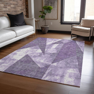 Piper Looms Chantille Modern ACN1838 Purple Machine Washable Area Rug Lifestyle Image Feature