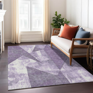 Piper Looms Chantille Modern ACN1838 Purple Machine Washable Area Rug Lifestyle Image Feature