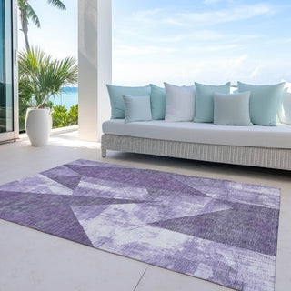 Piper Looms Chantille Modern ACN1838 Purple Machine Washable Area Rug Outdoor Lifestyle Image Feature