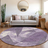 Piper Looms Chantille Modern ACN1838 Purple Machine Washable Area Rug Round Lifestyle Image Feature