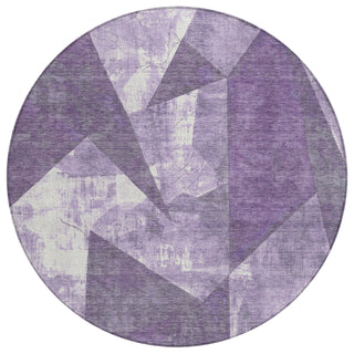 Piper Looms Chantille Modern ACN1838 Purple Machine Washable Area Rug Round Main Image