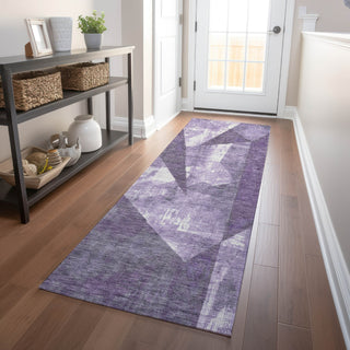 Piper Looms Chantille Modern ACN1838 Purple Machine Washable Area Rug Runner Lifestyle Image Feature