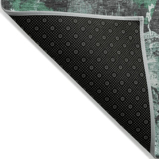 Piper Looms Chantille Abstract ACN1839 Green Machine Washable Area Rug Backing Image