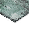 Piper Looms Chantille Abstract ACN1839 Green Machine Washable Area Rug Corner Image