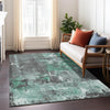 Piper Looms Chantille Abstract ACN1839 Green Machine Washable Area Rug Lifestyle Image Feature