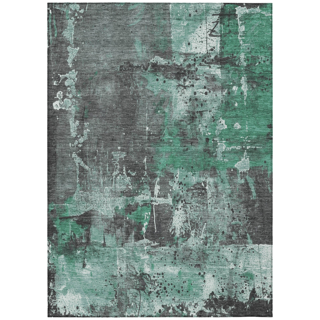 Piper Looms Chantille Abstract ACN1839 Green Machine Washable Area Rug main image