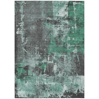 Piper Looms Chantille Abstract ACN1839 Green Machine Washable Area Rug main image