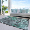 Piper Looms Chantille Abstract ACN1839 Green Machine Washable Area Rug Outdoor Lifestyle Image Feature
