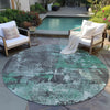 Piper Looms Chantille Abstract ACN1839 Green Machine Washable Area Rug Round Outdoor Lifestyle Image Feature