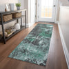 Piper Looms Chantille Abstract ACN1839 Green Machine Washable Area Rug Runner Lifestyle Image Feature