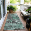 Piper Looms Chantille Abstract ACN1839 Green Machine Washable Area Rug Runner Outdoor Lifestyle Image Feature