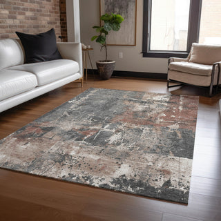 Piper Looms Chantille Abstract ACN1839 Paprika Machine Washable Area Rug Lifestyle Image Feature