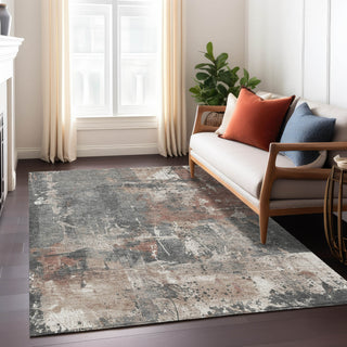 Piper Looms Chantille Abstract ACN1839 Paprika Machine Washable Area Rug Lifestyle Image Feature