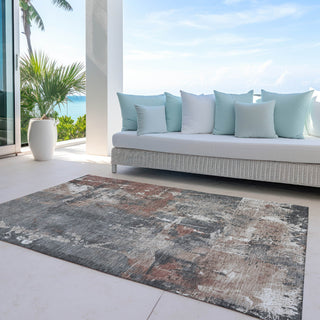 Piper Looms Chantille Abstract ACN1839 Paprika Machine Washable Area Rug Outdoor Lifestyle Image Feature