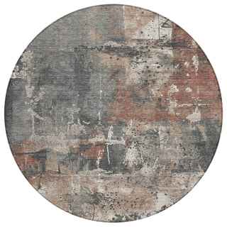 Piper Looms Chantille Abstract ACN1839 Paprika Machine Washable Area Rug Round Main Image