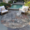 Piper Looms Chantille Abstract ACN1839 Paprika Machine Washable Area Rug Round Outdoor Lifestyle Image Feature