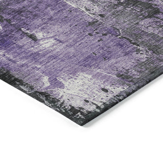 Piper Looms Chantille Abstract ACN1839 Purple Machine Washable Area Rug Corner Image