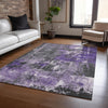 Piper Looms Chantille Abstract ACN1839 Purple Machine Washable Area Rug Lifestyle Image Feature