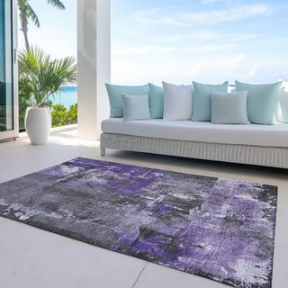 Piper Looms Chantille Abstract ACN1839 Purple Machine Washable Area Rug Outdoor Lifestyle Image Feature