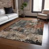 Piper Looms Chantille Abstract ACN1839 Taupe Machine Washable Area Rug Lifestyle Image Feature