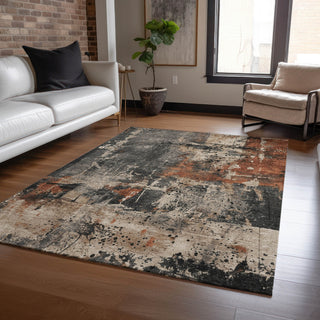 Piper Looms Chantille Abstract ACN1839 Taupe Machine Washable Area Rug Lifestyle Image Feature