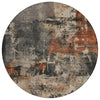 Piper Looms Chantille Abstract ACN1839 Taupe Machine Washable Area Rug Round Main Image