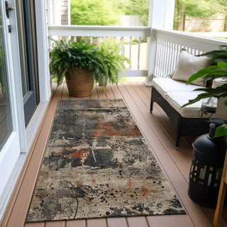 Piper Looms Chantille Abstract ACN1839 Taupe Machine Washable Area Rug Runner Outdoor Lifestyle Image Feature